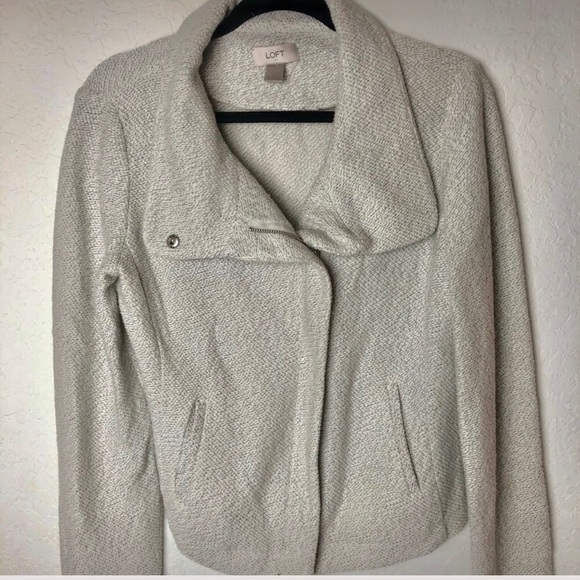 LOFT Jackets & Blazers - Loft Knit Sweater Moto Jacket Size Small